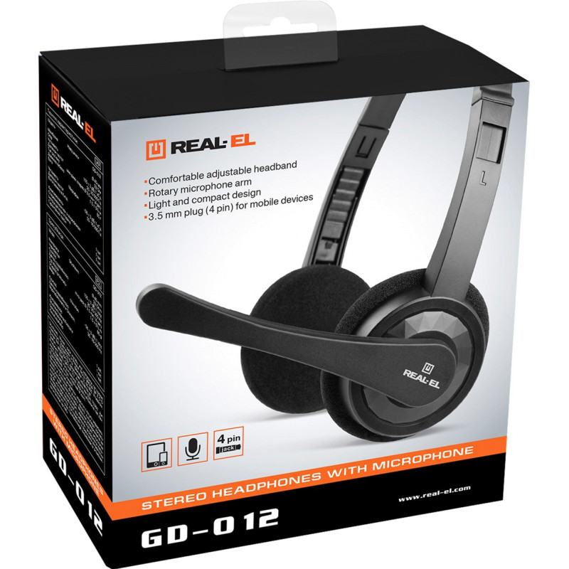 Навушники REAL-EL GD-012 Black (EL124100049)