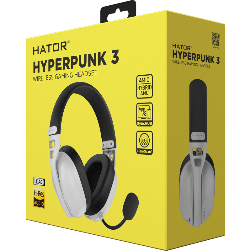 Навушники HATOR Hyperpunk 3 Hi-Res SyncHUB Wireless White (ESH16)