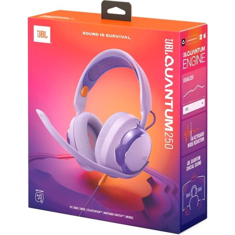 Навушники JBL Quantum 250 Purple (JBLQTUM250PUR)
