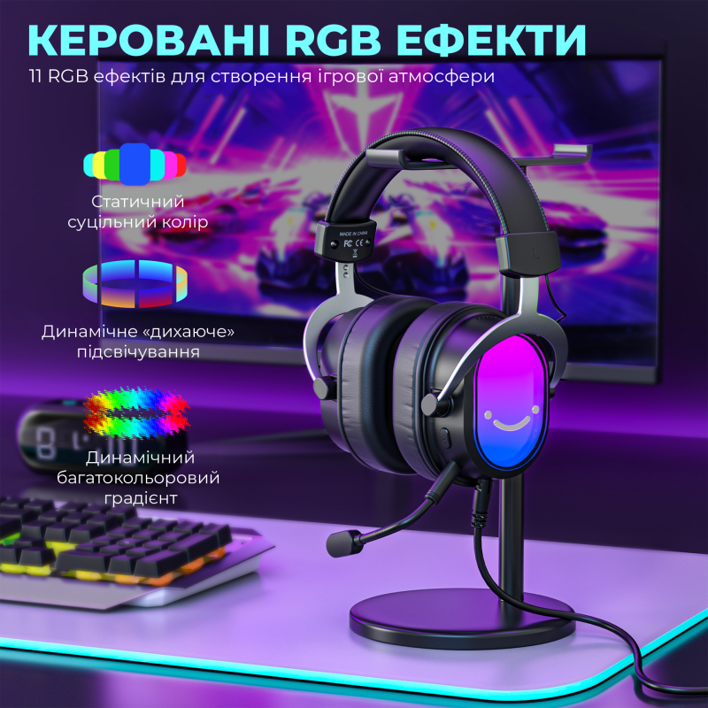 Навушники Fifine H16 7.1 Black RGB
