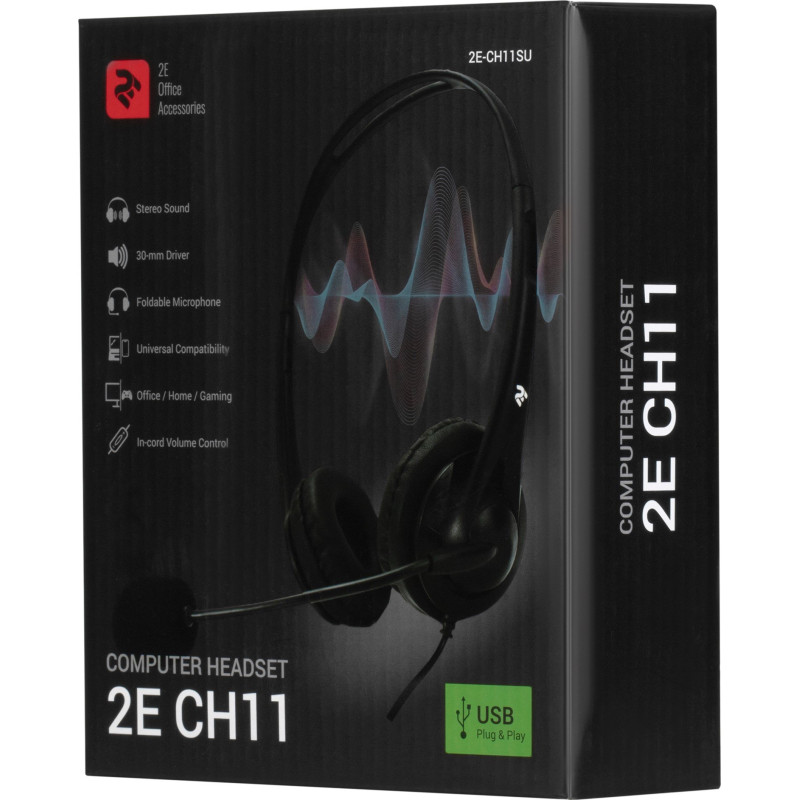 Навушники 2E CH11 USB Black (2E-CH11SU)