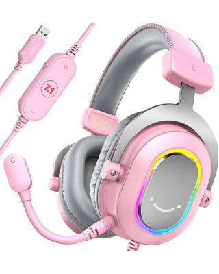 Навушники Fifine H6P RGB USB Pink