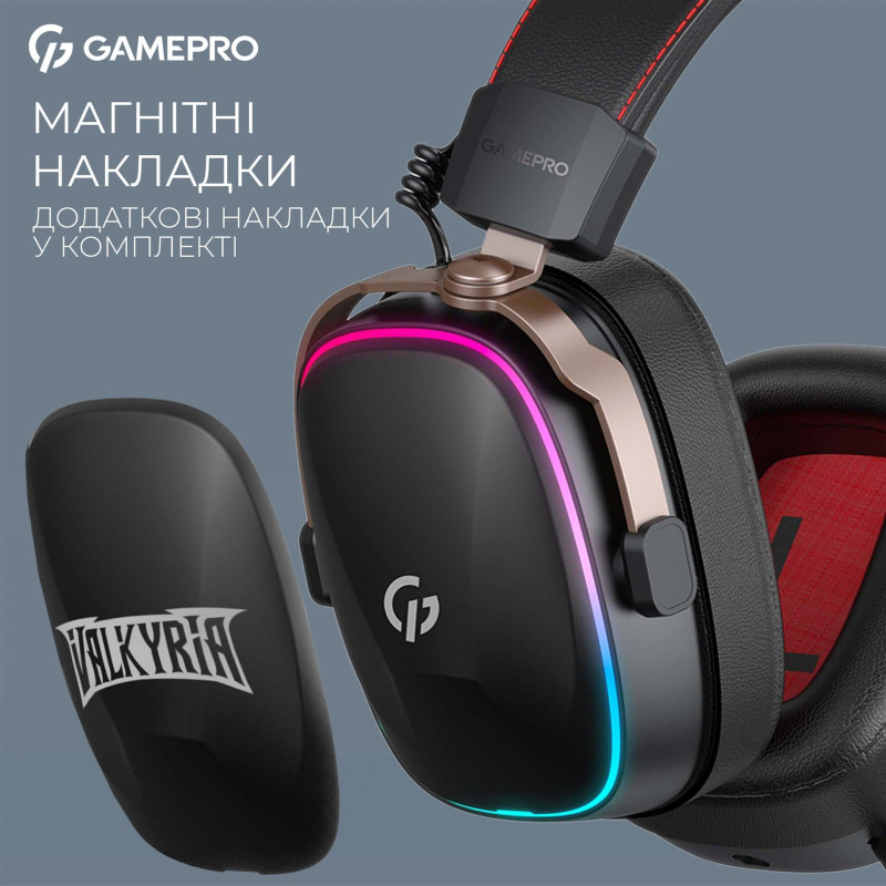 Навушники GamePro Asgard Valkyria Wireless RGB Tri-Mod Black (HSW249)
