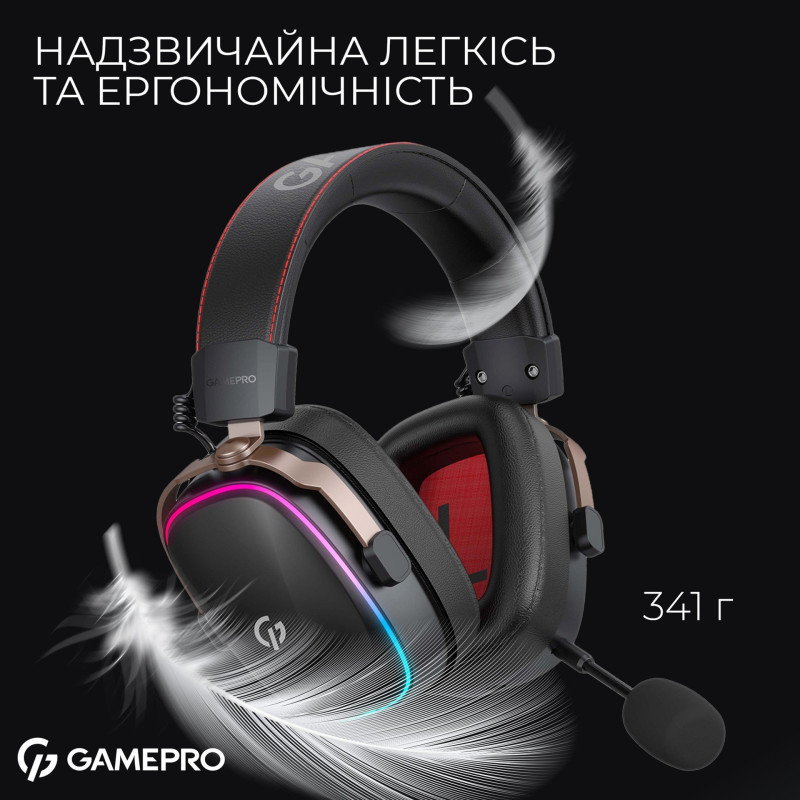 Навушники GamePro Asgard Valkyria Wireless RGB Tri-Mod Black (HSW249)