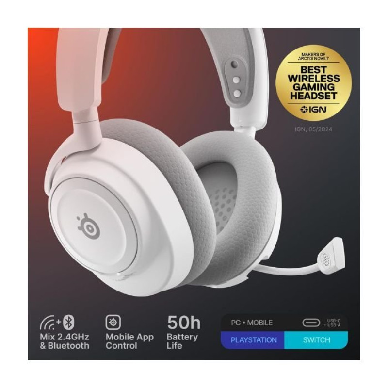 Навушники SteelSeries Arctis Nova 7 Gen 2 Wireless White (61731)