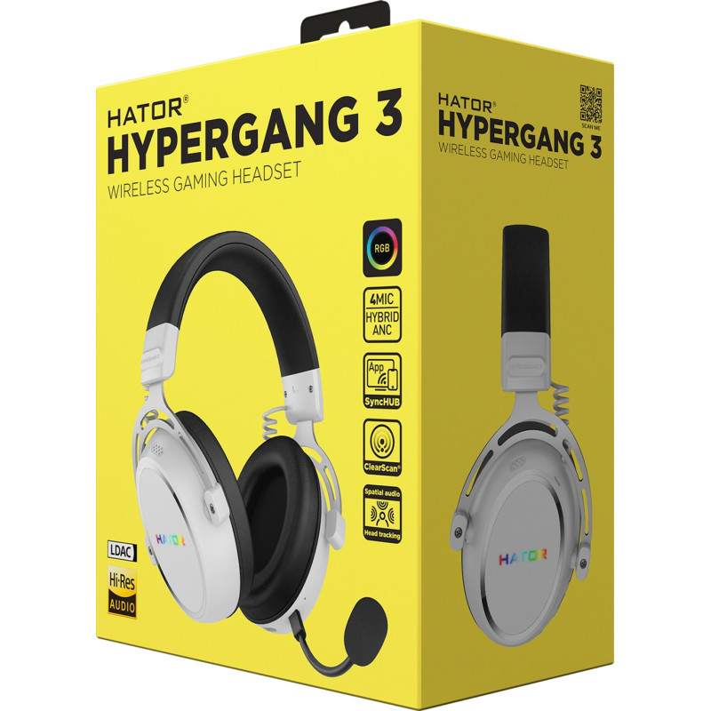 Навушники HATOR Hypergang 3 Hi-Res SyncHUB Wireless White (ESH56)