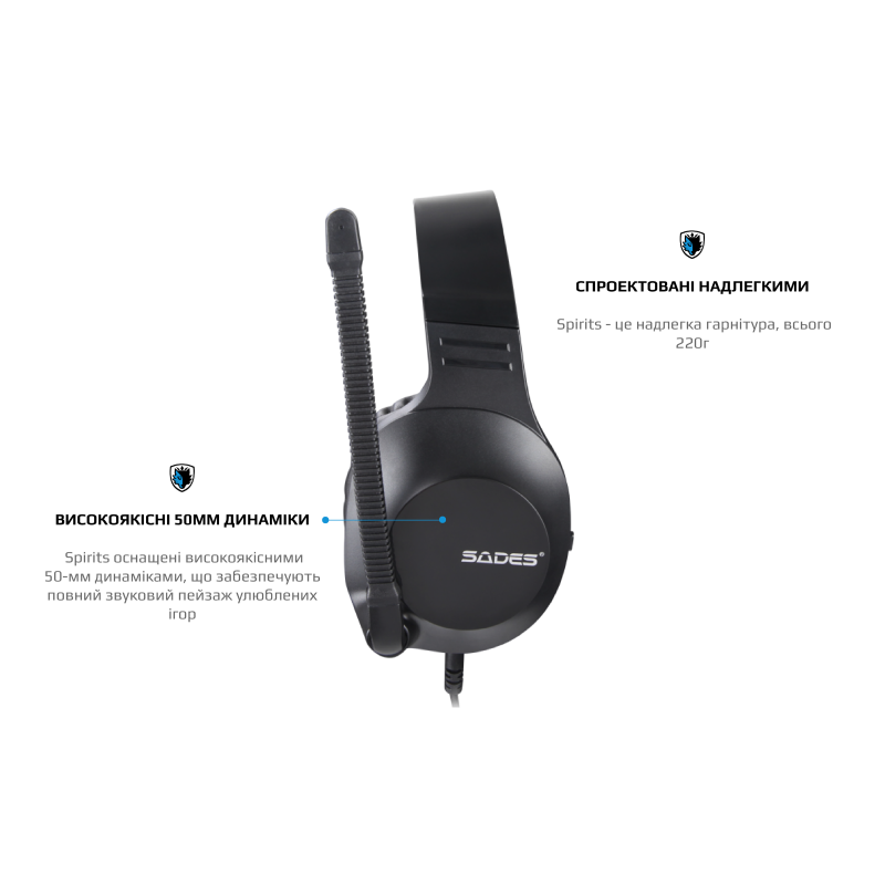 Навушники Sades SA-721 Spirits Black (sa721bkj)