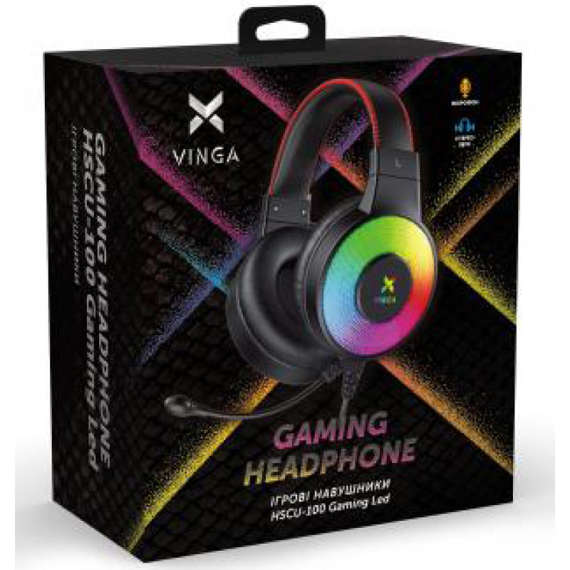Наушники Vinga HSCU-100 Gaming LED Black (HSCU-100)