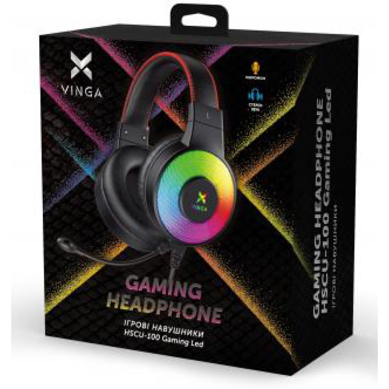 Наушники Vinga HSCU-100 Gaming LED Black (HSCU-100)