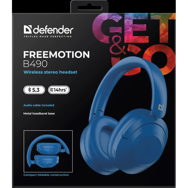 Навушники Defender FreeMotion B490 Blue (63491)