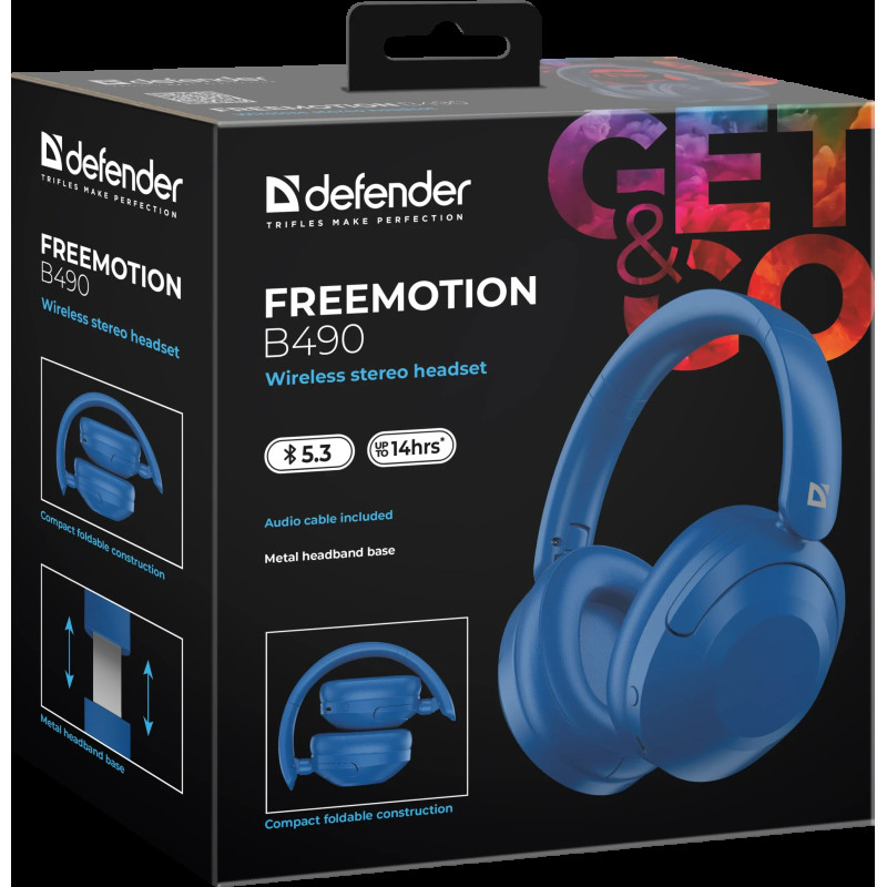 Навушники Defender FreeMotion B490 Blue (63491)