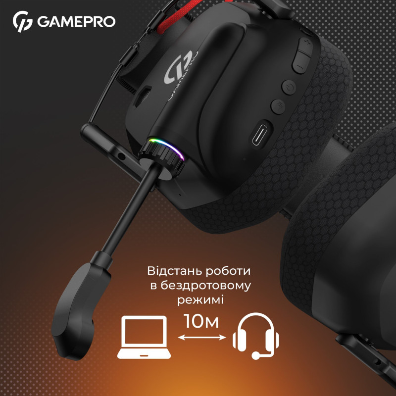 Навушники GamePro Genesis Mercury Pro 3-Mode Black (HSW120B)