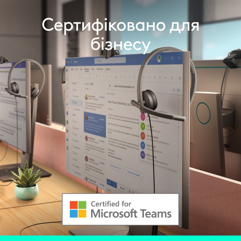 Навушники LOGITECH H570e Corded Stereo BLACK-USB-C (981-001431)