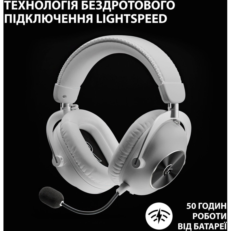 Наушники Logitech G Pro X 2 Lightspeed Wireless White (981-001269)