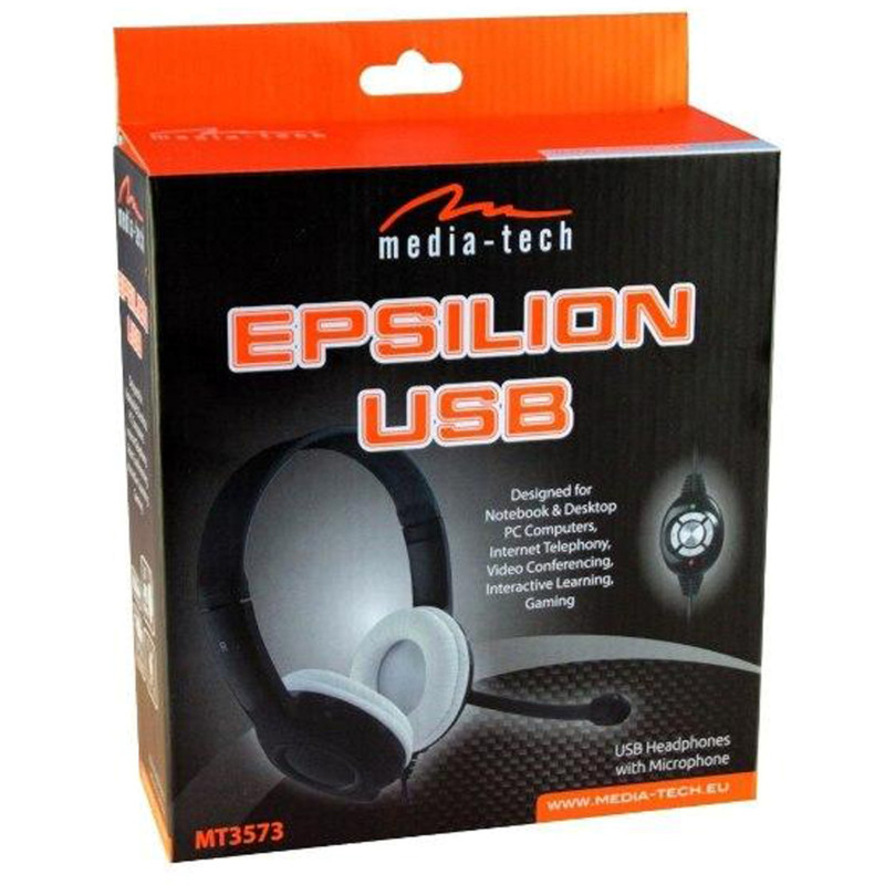 Навушники Media-Tech EPSILION USB Black-White (MT3573)