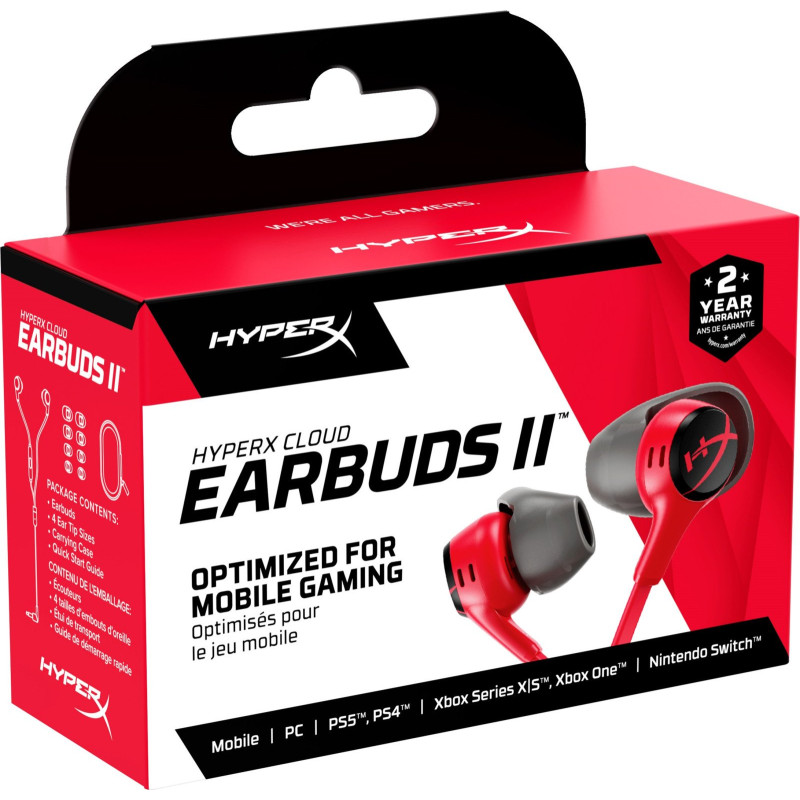 Навушники HyperX Cloud Earbuds II 3.5 мм Red (705L8AA)