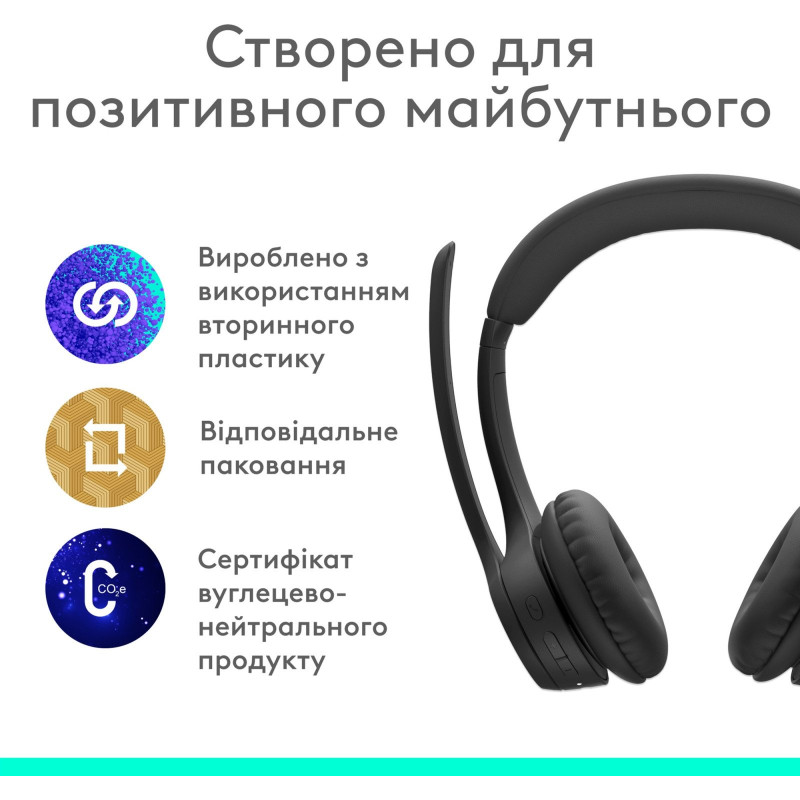 Навушники Logitech Zone 300 Wireless Black (981-001407)