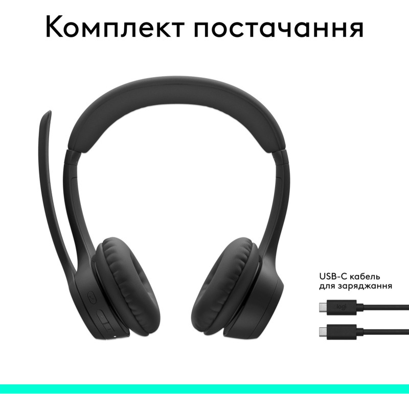 Навушники Logitech Zone 300 Wireless Black (981-001407)