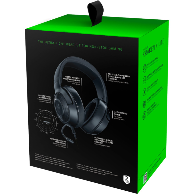 Гарнітура Razer Kraken X Lite (RZ04-02950100-R381) Black