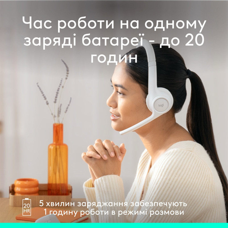 Наушники Logitech Zone 300 Wireless Off-White (981-001417)