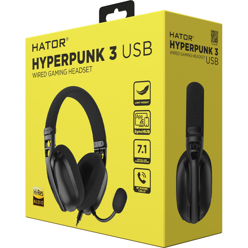 Навушники Hator Hyrerpunk 3 Hi-Res USB 7.1 Black (ESH10)
