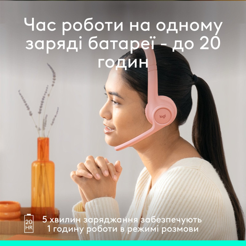 Навушники Logitech Zone 300 Wireless Rose (981-001412)