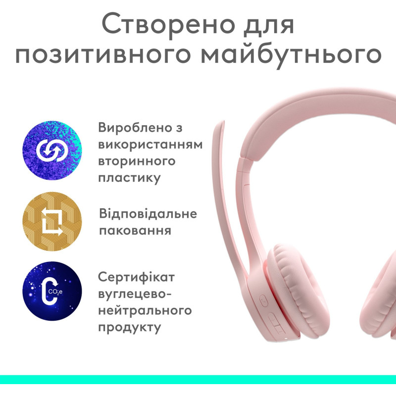 Навушники Logitech Zone 300 Wireless Rose (981-001412)
