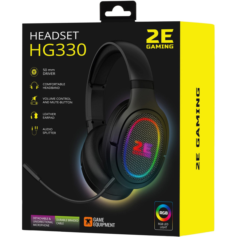 Навушники 2E HG330 Gaming LED black (2E-HG330BK)
