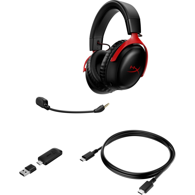 Навушники HyperX Cloud III WL USB-A/USB-C Black/Red (77Z46AA)