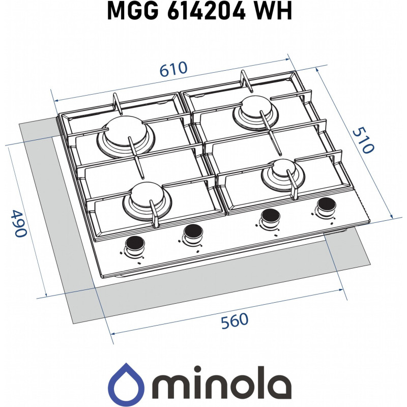 Варильна поверхня Minola MGG 614204 WH