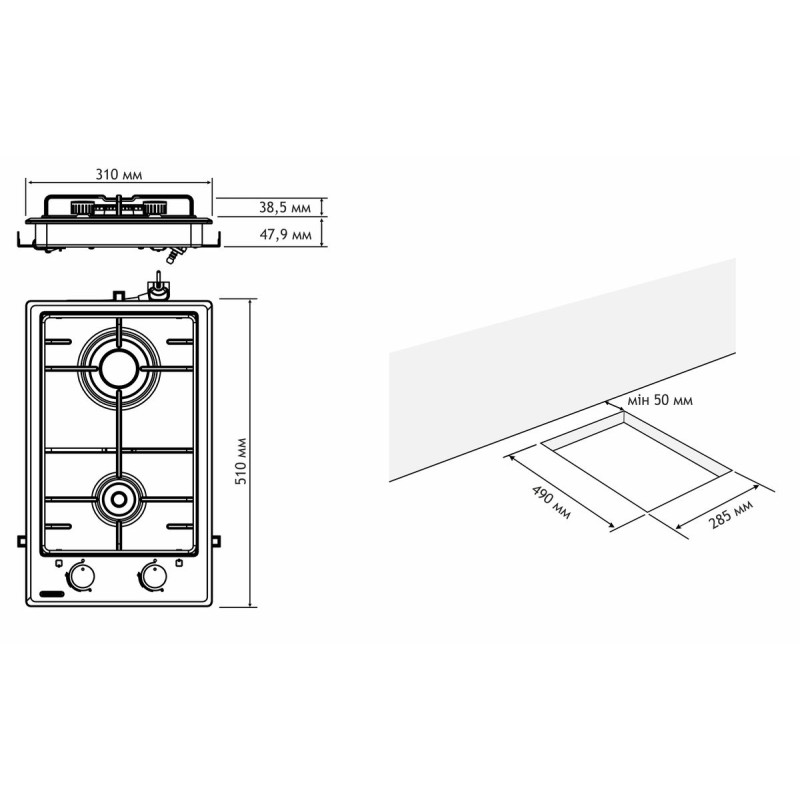 Варильна поверхня ELEYUS DANA 30 BL EF