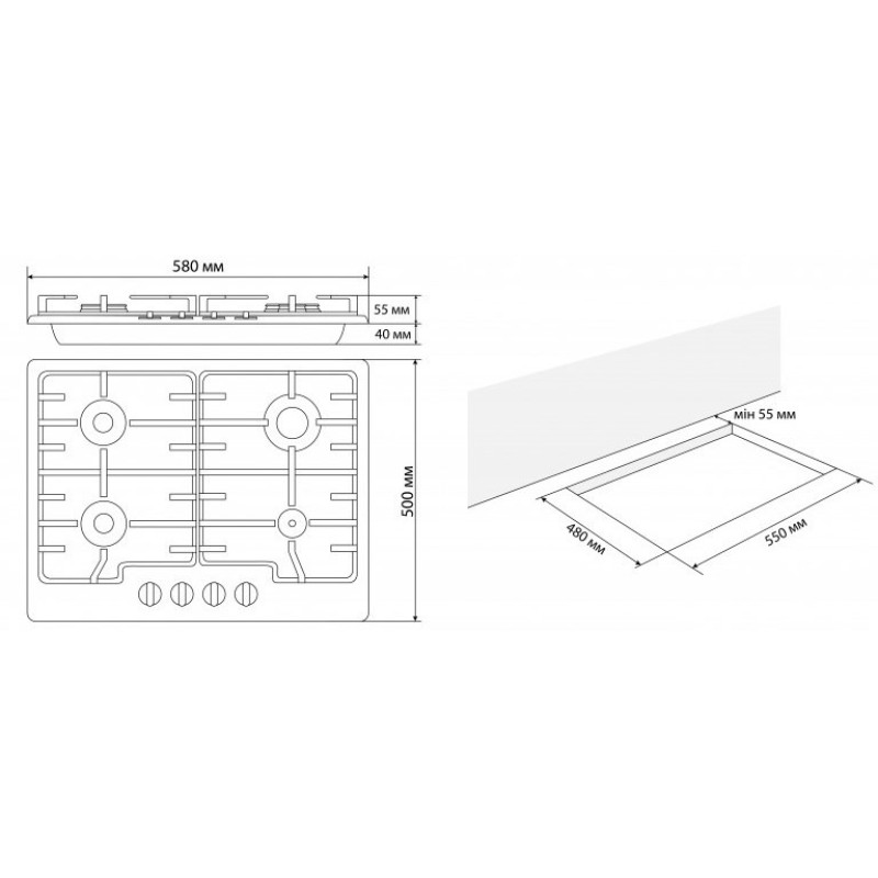 Варильна поверхня ELEYUS GRACIA 60 BG CF
