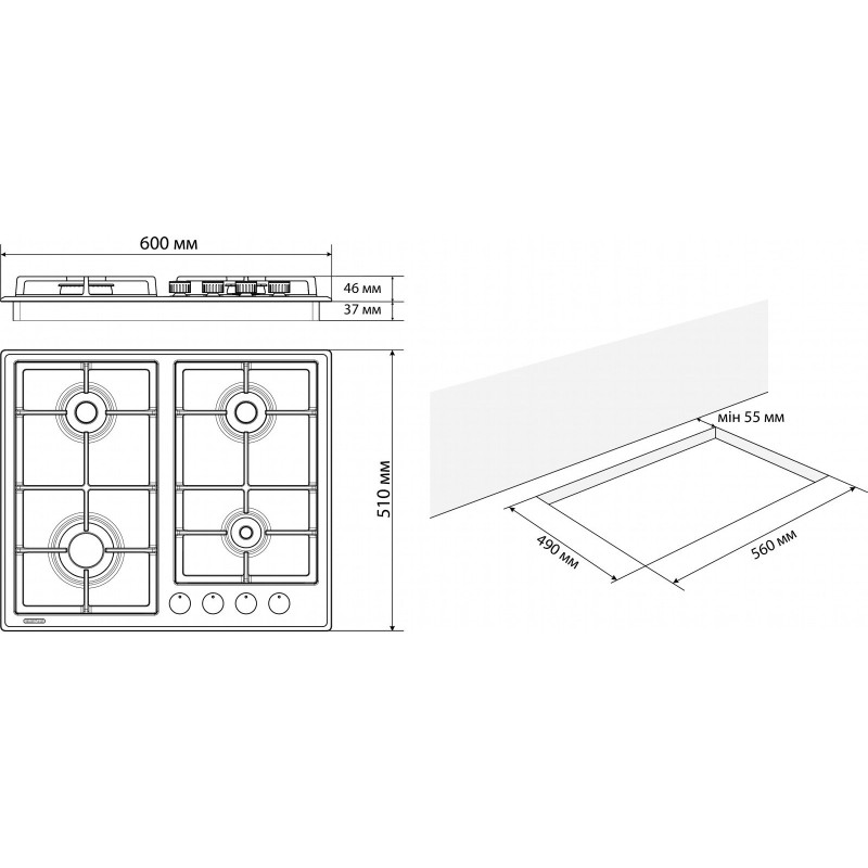 Варильна поверхня ELEYUS NIKA 60 BG CF