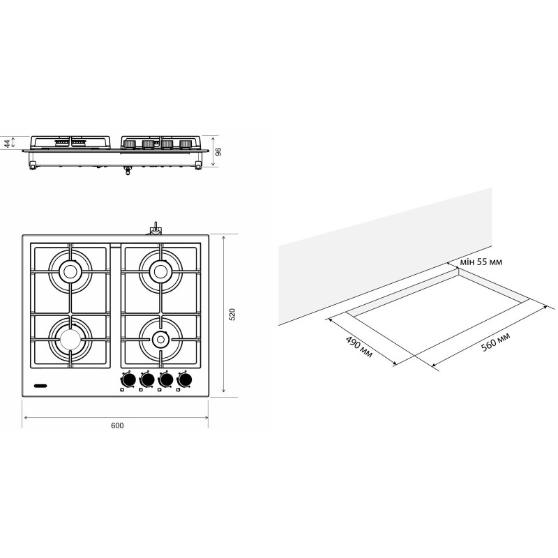 Варильна поверхня Eleyus INGA 60 BL CWF