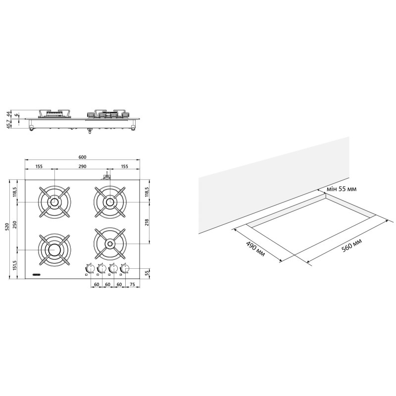 Варильна поверхня ELEYUS ASTRA 60 BL EF