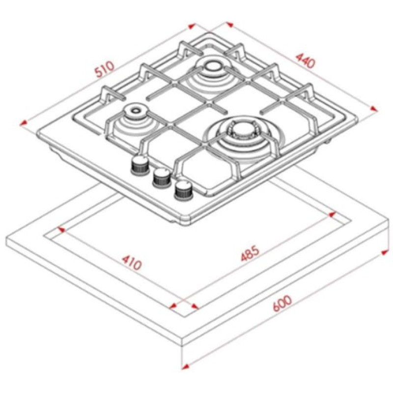Варильна поверхня ELEYUS MAGENTA 45 BL EF
