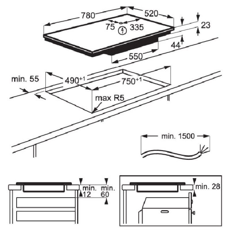 Варильна поверхня ELECTROLUX EIV83443BW