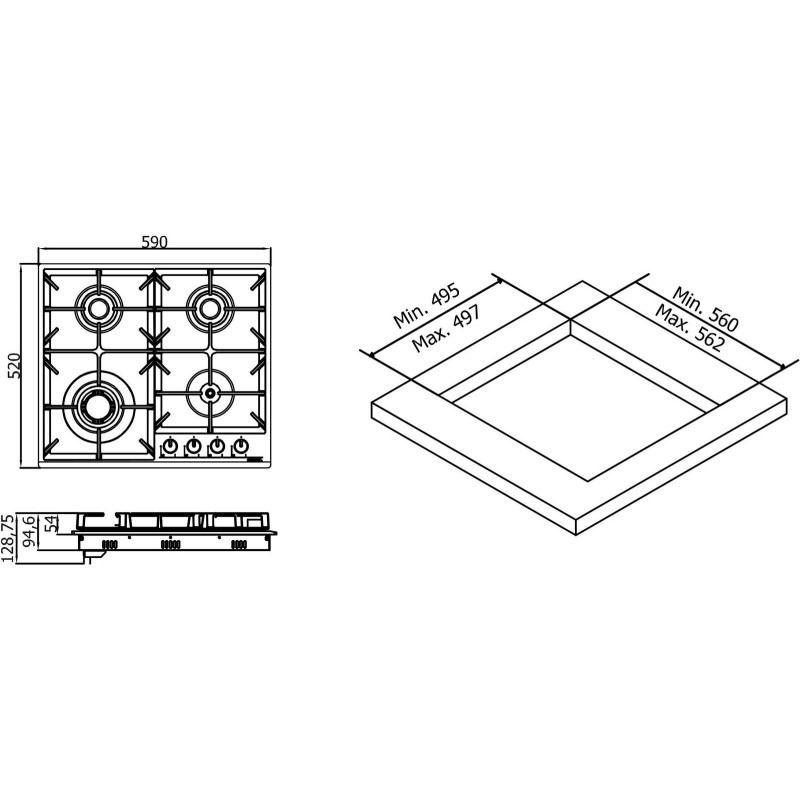 Варильна поверхня ELEYUS ALMADA 60 BL CTF