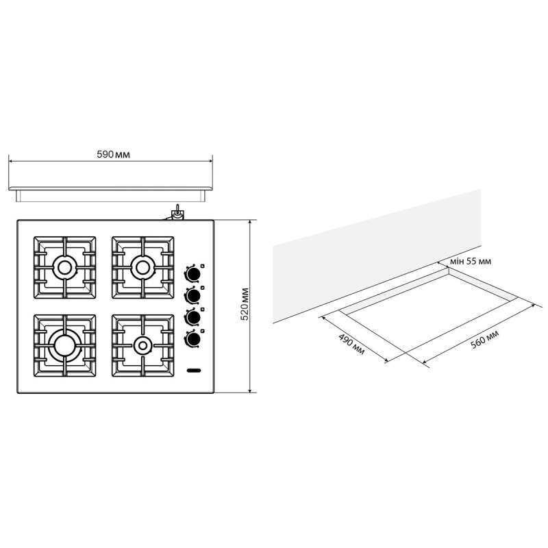  Варильна поверхня ELEYUS IRMA 60 BL CF