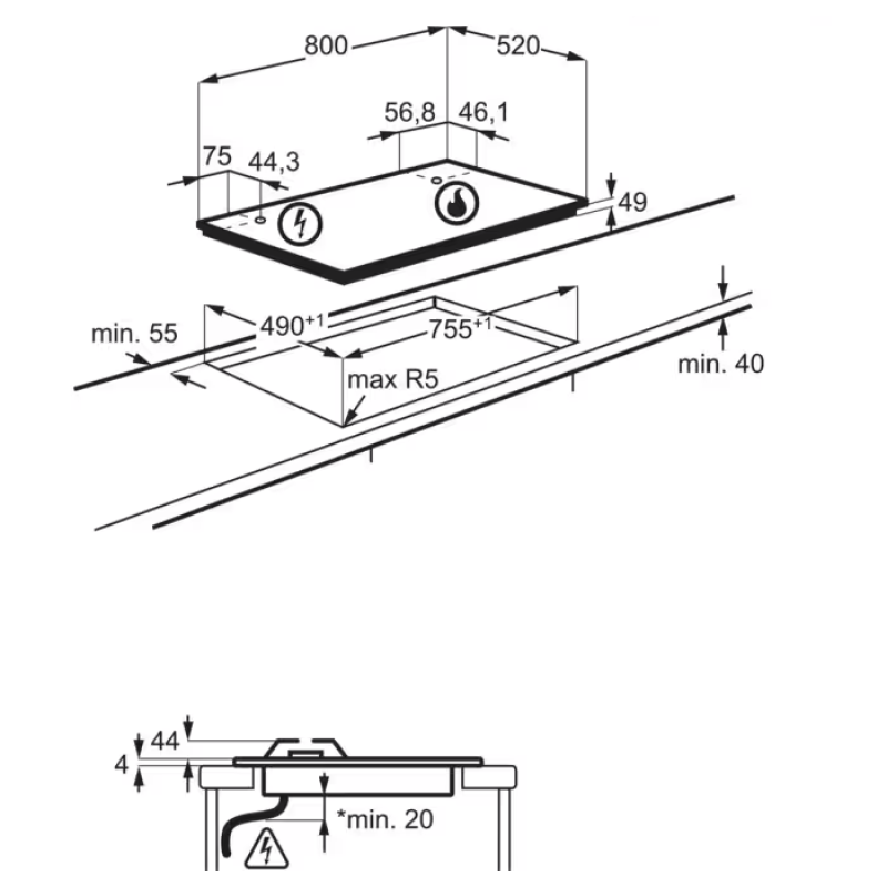 Варильна поверхня AEG HVB8453IB