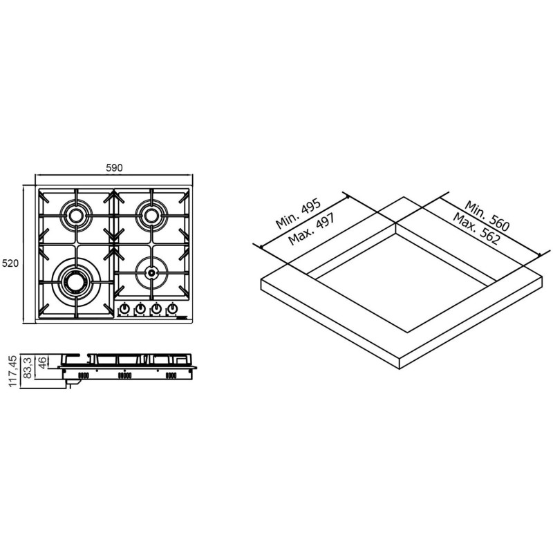 Варильна поверхня ELEYUS ALMADA 60 WH CF