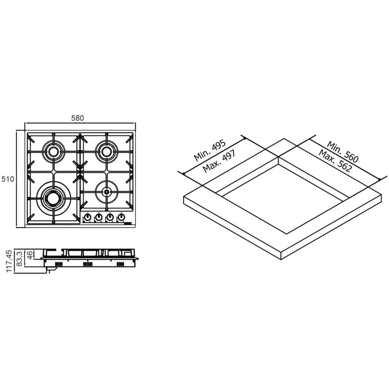 Варильна поверхня ELEYUS ALMERA 60 WH EF