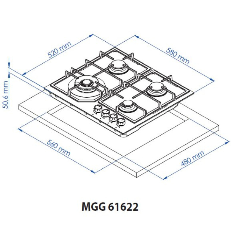 Варильна поверхня Minola MGG 61622 WH
