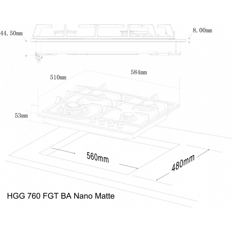 Варильна поверхня Interline HGG 760 FGT BA Nano Matte