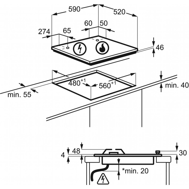 Варильна поверхня ELECTROLUX GPE 363 RBK