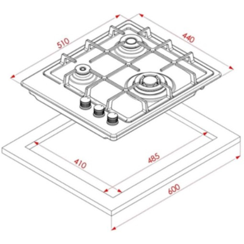 Варильна поверхня ELEYUS MAGENTA 45 BG CF