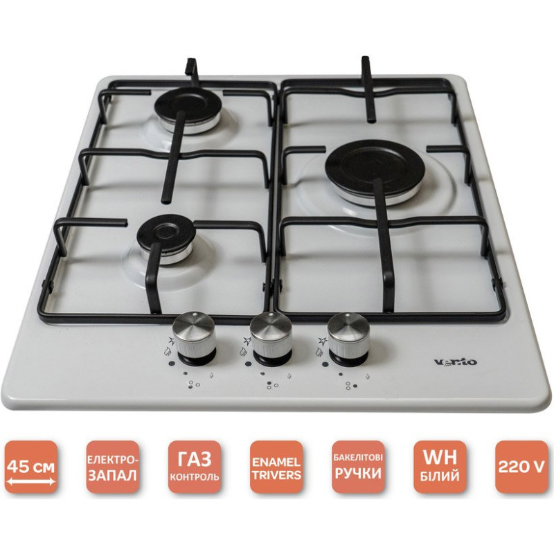 Варильна поверхня VENTOLUX HG430-B3 S (WH)