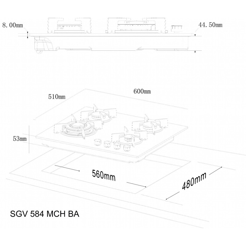 Варильна поверхня INTERLINE SGV 584 MCH BA