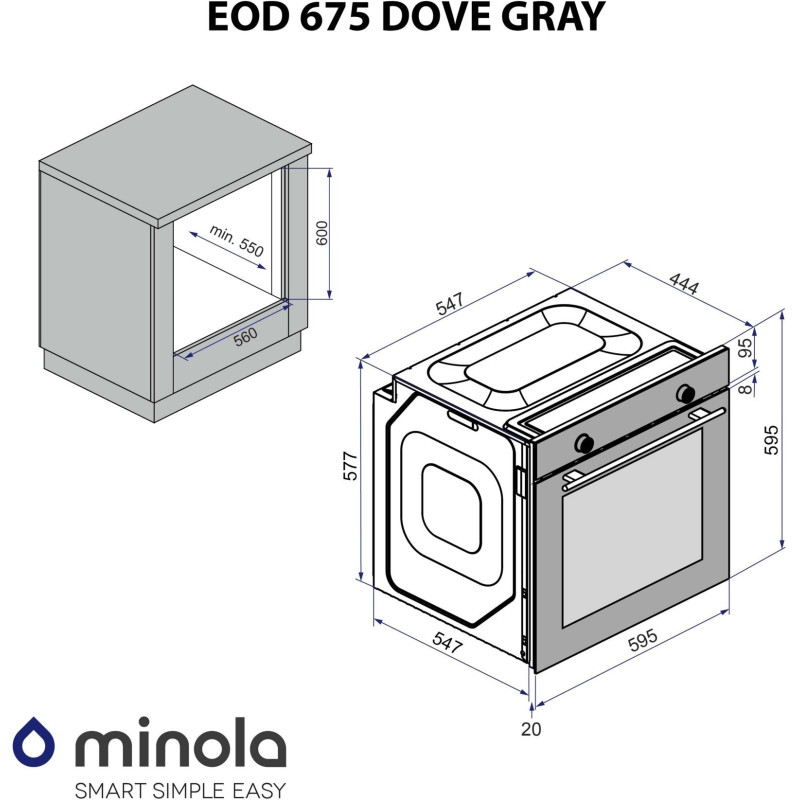 Духова шафа Minola EOD 675 Dove Gray