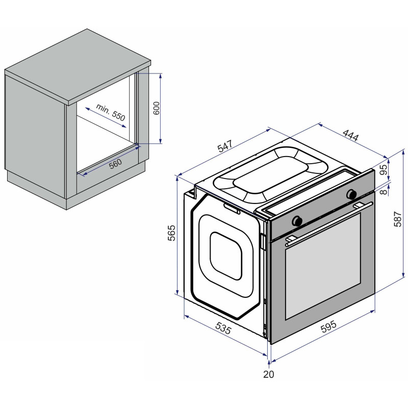 Духова шафа Minola EO 684 BL